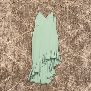 Akira bodycon to ruffle bottom dress